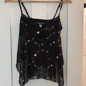 Urban Outfitters Black and White Floral Camisole